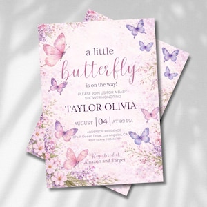 Editable Butterfly Baby Shower Invitation, Pink and Purple Butterfly Invitation, A Little Butterfly Is On The Way, Girl Butterfly Invitation
Butterfly Baby Shower Invitation, Pink Purple Butterfly Invitation Template, Editable Butterfly Baby Shower Invite Girl, Flowers, Canva
EDITABLE Butterfly Baby Shower Invitation A Baby Butterfly is on Her Way Baby Shower Girl theme Pink Butterfly Invite Downloadable & Printed