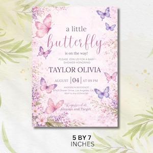 Editable Butterfly Baby Shower Invitation, Pink and Purple Butterfly Invitation, A Little Butterfly Is On The Way, Girl Butterfly Invitation
Butterfly Baby Shower Invitation, Pink Purple Butterfly Invitation Template, Editable Butterfly Baby Shower Invite Girl, Flowers, Canva
EDITABLE Butterfly Baby Shower Invitation A Baby Butterfly is on Her Way Baby Shower Girl theme Pink Butterfly Invite Downloadable & Printed