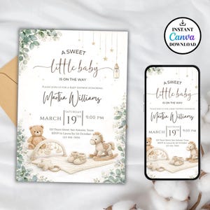 Gender Neutral Baby Shower Invitation, Canva Baby Clothes Baby Shower Editable Template, Baby Brunch Neutral Eucalyptus Printable Invite
Gender Neutral Baby Shower Invitation, Canva Baby Clothes Baby Shower Editable Template, Neutral Baby Brunch Printable Invite
Gender Neutral Baby Shower Invitation – Editable Canva Eucalyptus Mobile Evite
