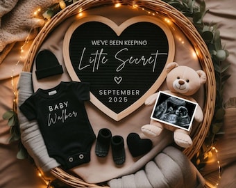 We've Been Keeping a Secret Baby Reveal Digital Pregnancy Announcement Minimalist Baby Editable Canva Announcement,Instant Download