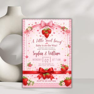 Strawberry Baby Shower Invitation, Editable Pink Baby Shower Invite, Printable Berry Sweet Baby Shower Canva Template, Digital Download 
Editable Berry Sweet Baby Shower Invitation Template, Strawberry Baby Shower Invite, Pink Girl Baby Shower,Canva Invitation,Instant Download
Strawberry Baby Shower Invitation Template, Editable Pink Baby Shower Invite, Berry Sweet Invitation, Printable Invite, Digital Download