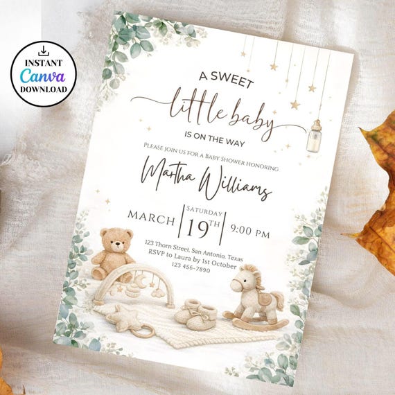 Gender Neutral Baby Shower Invitation,Editable Baby Clothes Baby Shower Editable Template,Neutral Baby Brunch Printable Invite,Digital