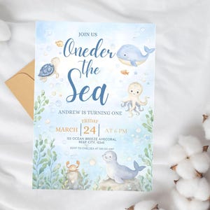 Oneder the Sea Birthday Invitation, Editable Canva Template, Watercolour Sea Animals,  DIGITAL DOWNLOAD
Oneder the Sea Birthday Invitation, Editable Canva Template, Watercolour Sea Animals, Nautical Ocean Kids Birthday Invite, Digital Download
Oneder The Sea Invitation Boy Editable Canva Template Watercolour Sea Animals Nautical Ocean Kids First Birthday Invite DIGITAL DOWNLOAD