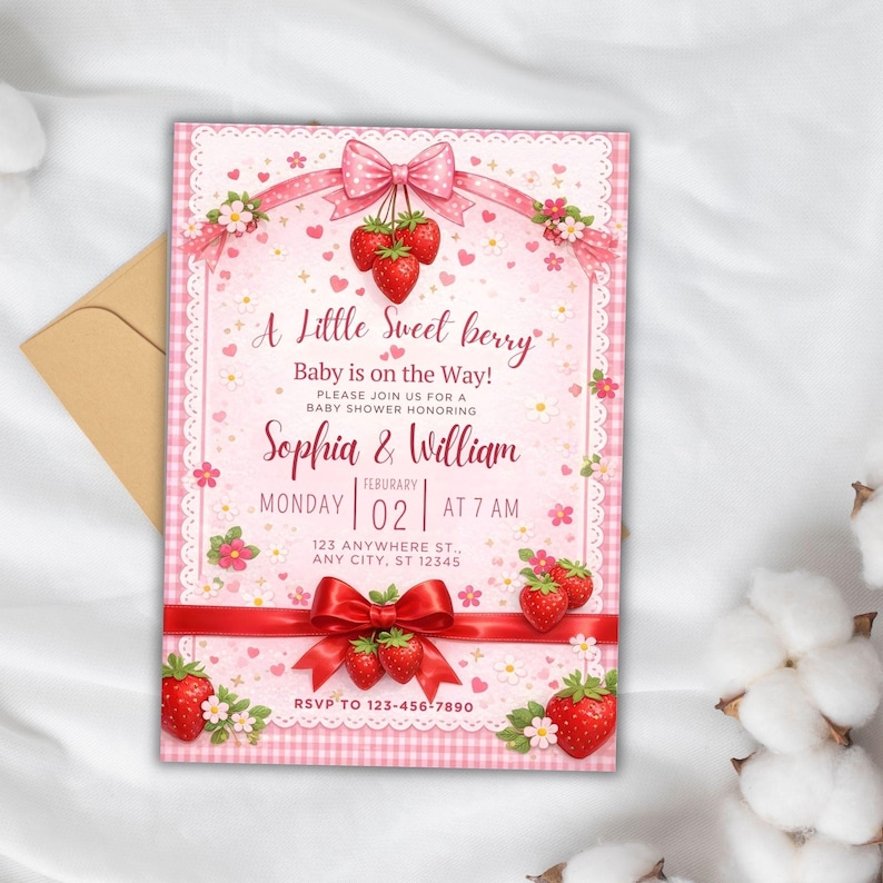 Strawberry Baby Shower Invitation, Editable Pink Baby Shower Invite, Printable Berry Sweet Baby Shower Canva Template, Digital Download 
Editable Berry Sweet Baby Shower Invitation Template, Strawberry Baby Shower Invite, Pink Girl Baby Shower,Canva Invitation,Instant Download
Strawberry Baby Shower Invitation Template, Editable Pink Baby Shower Invite, Berry Sweet Invitation, Printable Invite, Digital Download