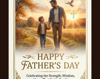 Father's Day Bible Verse Wall Art | Christian Gift for Dad | Motivational Scripture Print | Digital Download