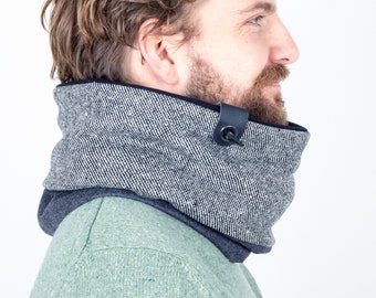 Mens Cowl, Mens Scarf, Gift for Him, Up-cycled Wool Cowl