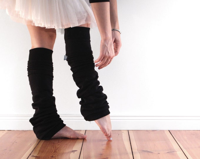 Black Cotton Leg Warmers, Yoga Leg Warmers, Cotton Slouchy Leg Warmers, Long Boot Socks Etsy