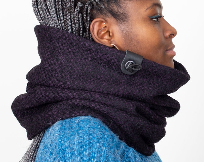 Up-cycled Wool Hooded Cowl or Snood