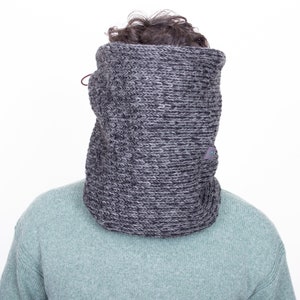 Gift for Men, Gift Ideas Dad/Brother, Dark Grey Knit Cowl, Chunky Knit Neckwarmer, image 2