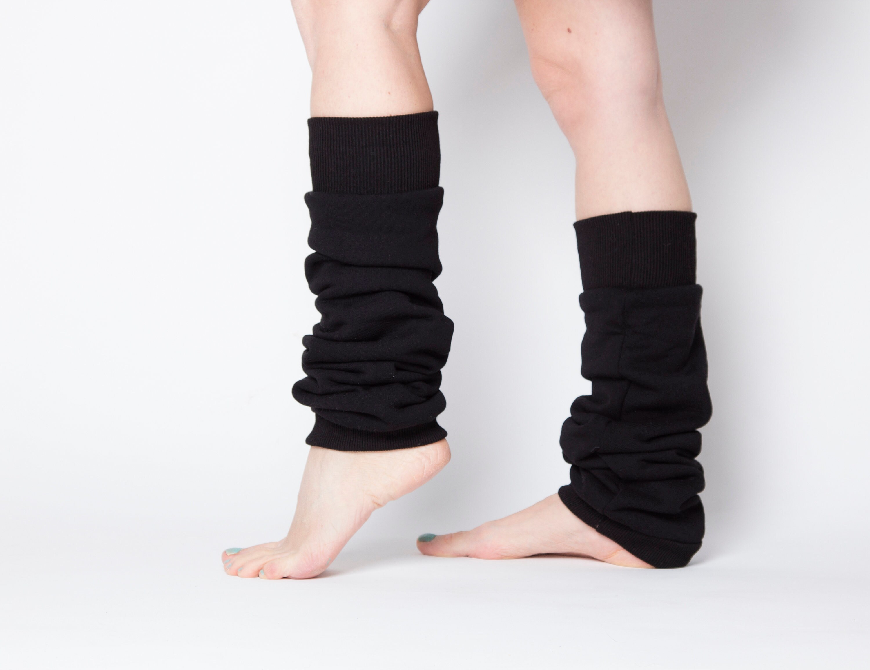Cotton black leg warmers for lounging or activities very Etsy