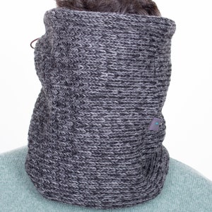 Gift for Men, Gift Ideas Dad/Brother, Dark Grey Knit Cowl, Chunky Knit Neckwarmer, image 7