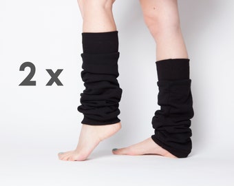thick cotton black leg warmers, extra long boot socks, yoga socks, vegan accessorries