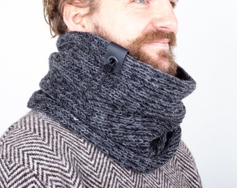 Mens Wool Knit Cowl, Scarf Men, Gift for Him, Gift for Men