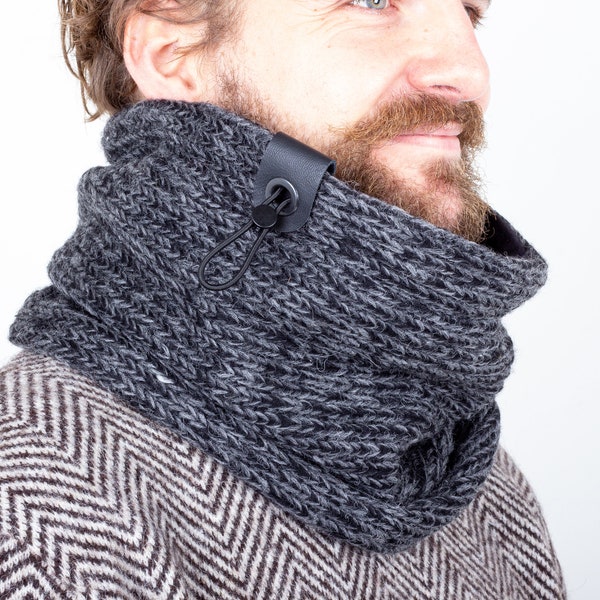 Mens Wool Knit Cowl, Scarf Men, Gift for Him, Gift for Men