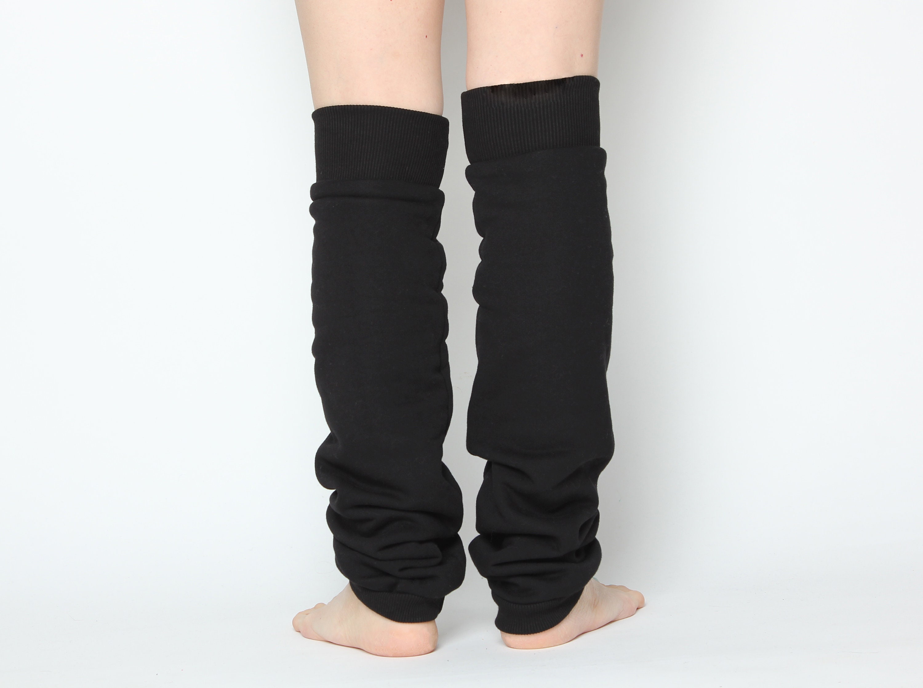 Cotton black leg warmers for lounging or activities very Etsy