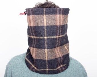 Up-Cycled Extra Thick Tartan Mens Scarf, Wool Neck Warmer, Gift for Men, Gift for Him