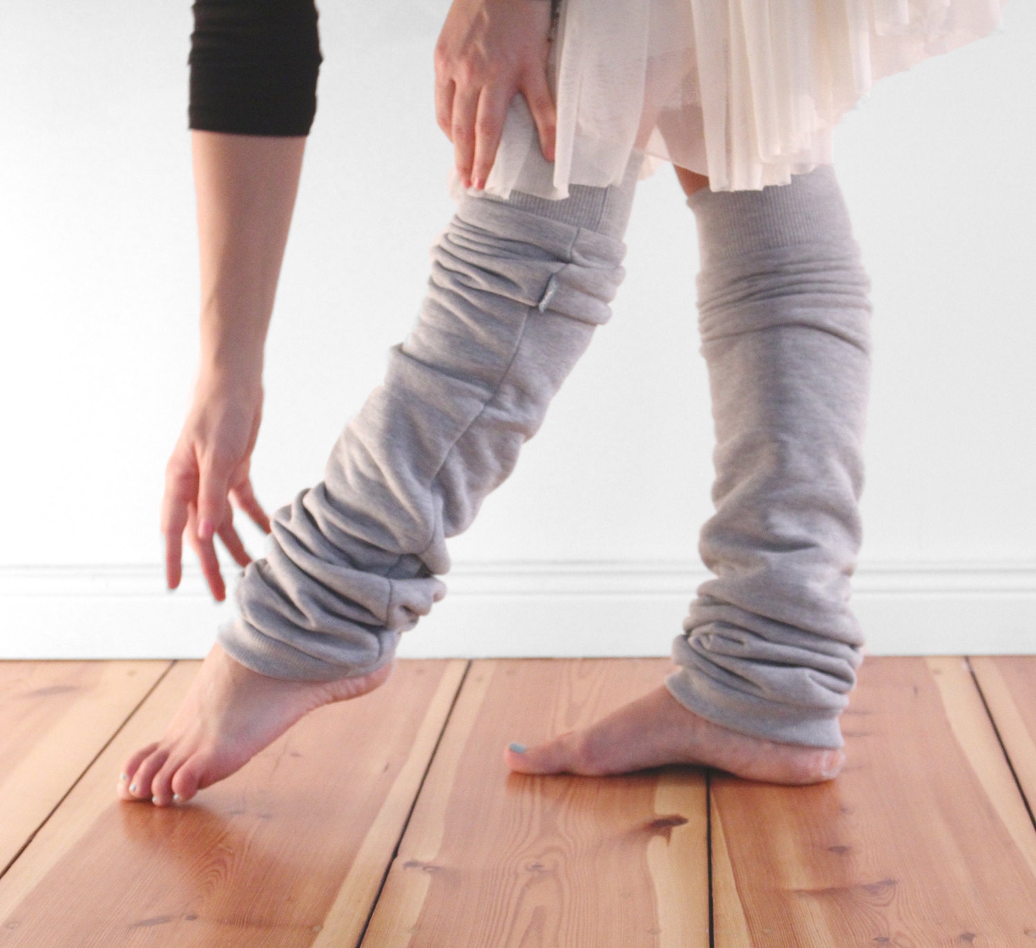 Pale grey ballet leg warmers women leg warmers in cotton Etsy