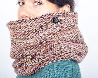 Oversized Knit Wool Cowl, Upcycled, Gift for Her, Unique Gift Women