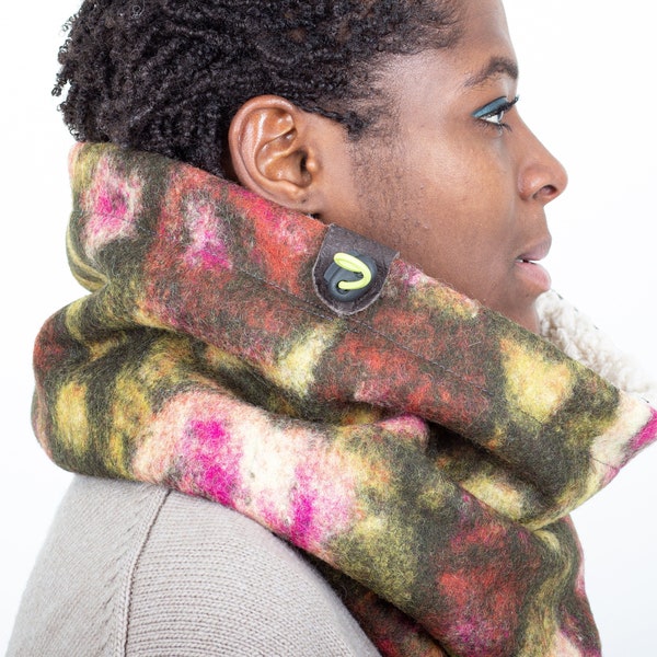 Vintage Look Italian Wool Cowl, Womens Scarf, Gift for Her