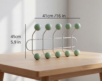 Vintage Wall Coat Rack – Mid-Century Modern Metal Hook | Minimalist Entryway Organizer & Home Decor