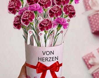Duplo Banderole “Bouquet” Printable Template | Flower Theme Party Decoration | Instant Download |