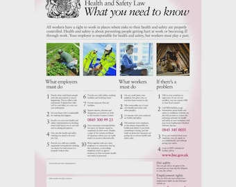 HSE Health & Safety Law Poster (FWC30) – A3 Size | Official HSE Approved - UK