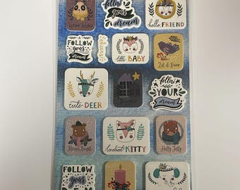 DecoTime Paper Foam Stickers Cute Animals Christmas Craft Scrapbook UK