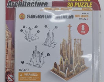 World Architecture 3D Puzzle Sagrada Familia Barcelona Mini 8 Pcs UK