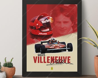 A1 Gilles Villeneuve Poster – The Fearless Legend of F1 | Available in A1, A2, A3 | Unframed