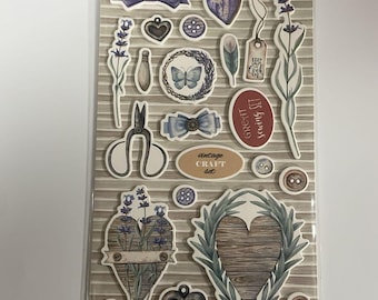 DecoTime Paper Foam Stickers — Vintage Craft & Sewing Theme | Scrapbooking and Card Making