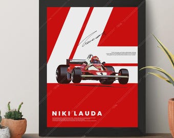 A1 Niki Lauda Tribute Poster – Formula 1 Legend | Available in A1, A2, A3 | Unframed