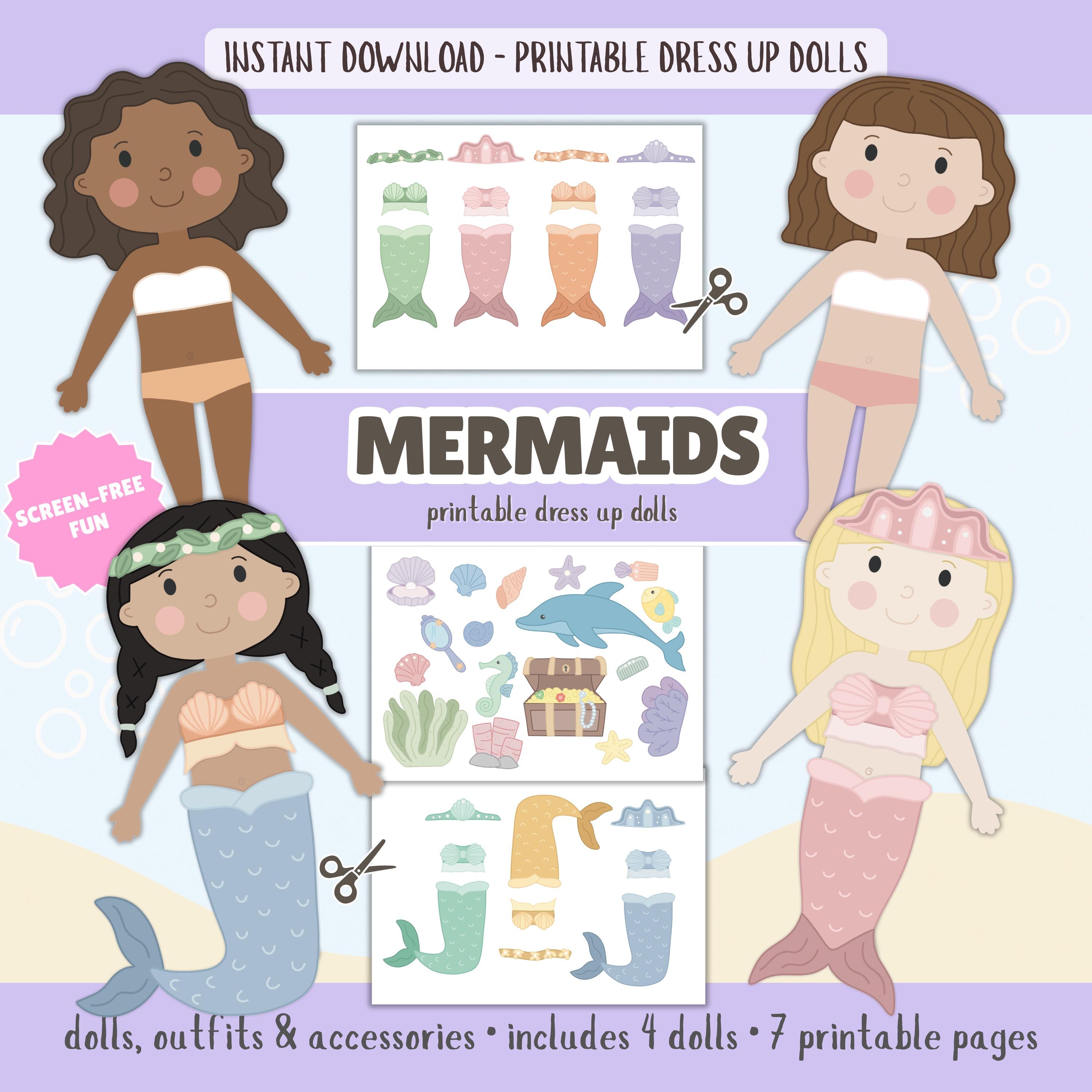 Mermaid Paper Dress Up - Etsy
