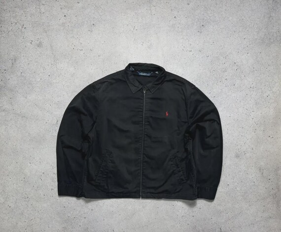 Polo Ralph Lauren Vintage 90s Bomber Jacket Black Rare Y2K - Etsy