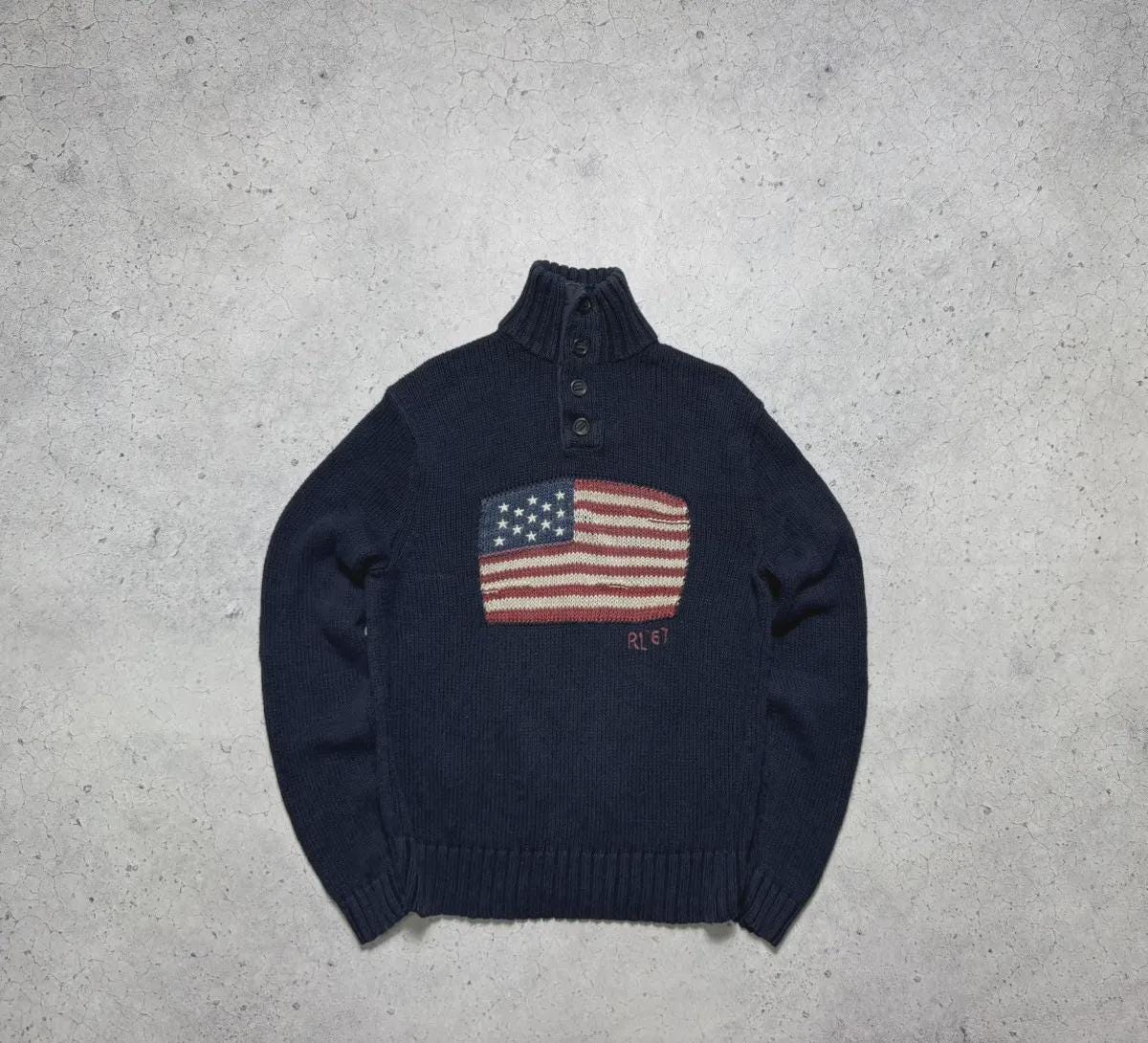 ポロ ラルフローレン USA フラッグ RL 67 ヴィンテージ ニットセーター