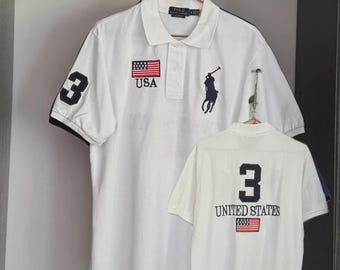 90年代ヴィンテージ ポロ ラルフローレン ビッグロゴ ポニー ナンバー 