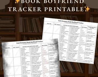 Dark Romance Book Boyfriend Tracker Printable | Reading Log (PDF)