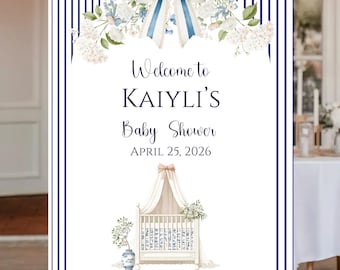 French Toile Baby Shower Bundle for Boy| Blue Toile Printable Party Decor
