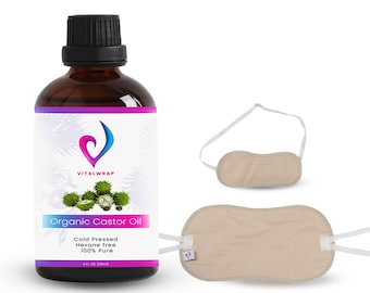 Castor Oil Pack Wrap Kit: Reusable, Mess-Free with Pure Cold-Pressed Oil