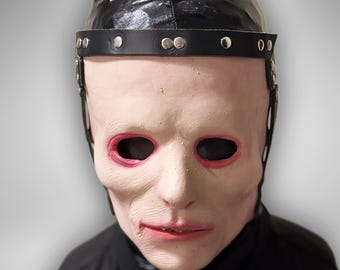 Handmade Latex Skin Face Mask: Horror Costume slipknot mask with Leather Straps