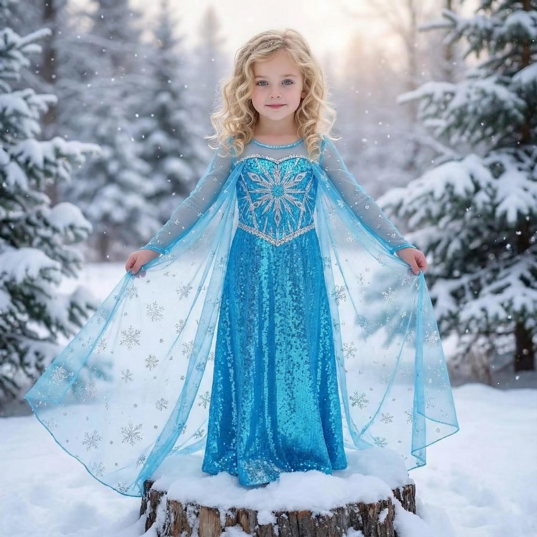 elsa winter dress twirly girl, elsa dress up LoverDovers with stretchy fabric for a flexible Elsa Winter Princess Dress: Faux