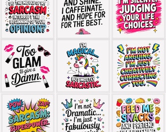 Sarcastic Humor Quotes Bundle | funny sarcasm quote | punny animals | holiday clipart | 300 DPI