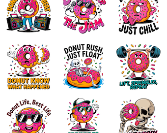 Donut Lover PNG + SVG Bundle | funny food sayings | dunkin donuts |  14x14 inches, 300 DPI