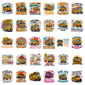 30+ skolbusschaufför PNG SVG-paket | Roliga citat och grafik för T-shirts