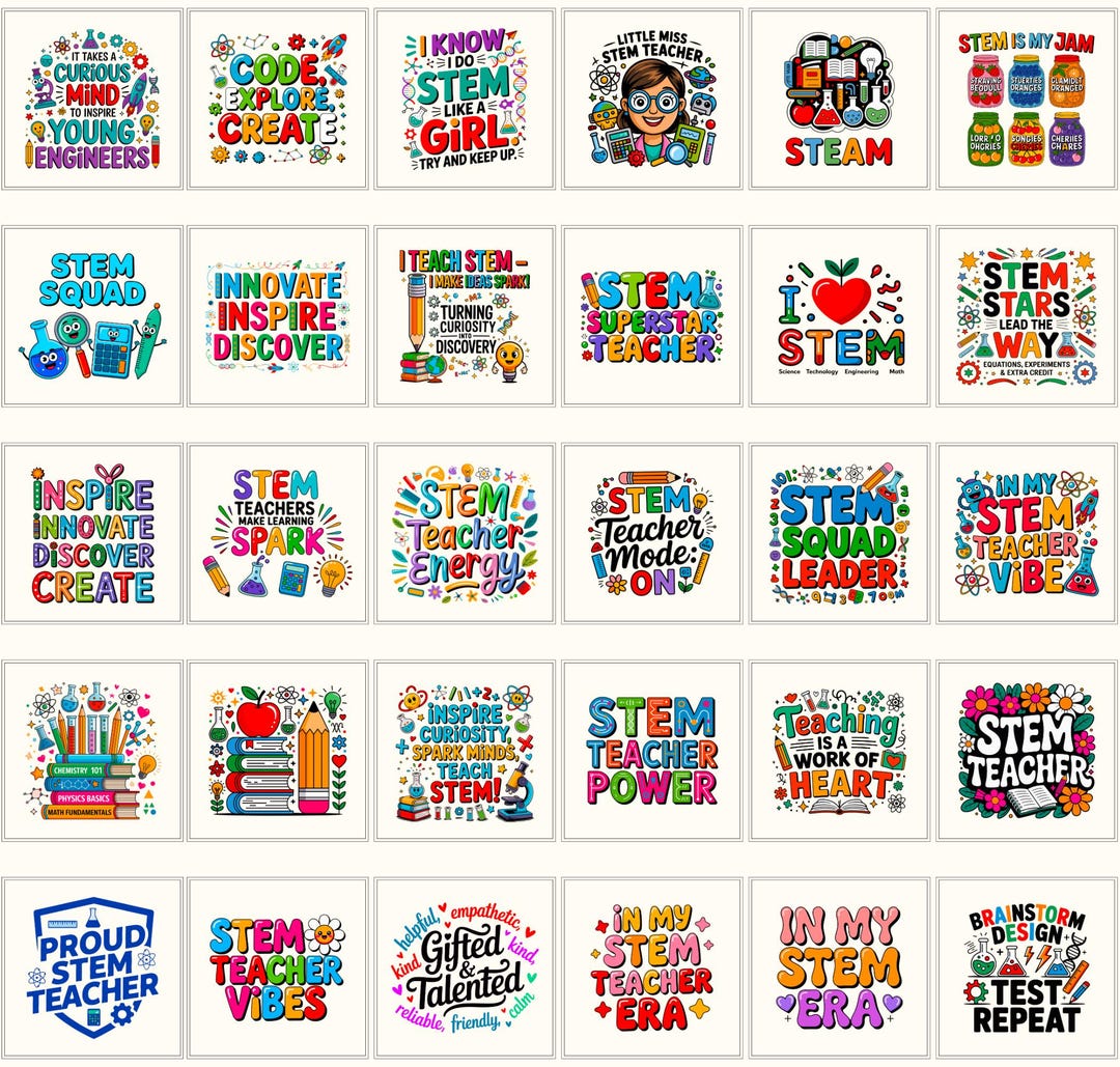 30+ STEM Teacher SVG PNG Bundle | Engineering Shirt Designs | Math ...