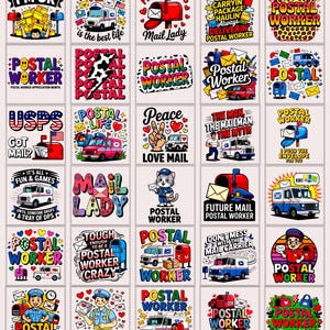 Postal Worker Clipart: Funny Mail Carrier PNG SVG Bundle (Digital Download)