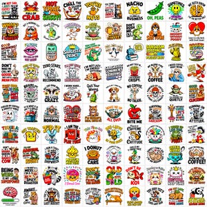 100+ sarcastische PNG SVG-bundel | grappig sarcasmecitaat | pittige citaten | Digitale download