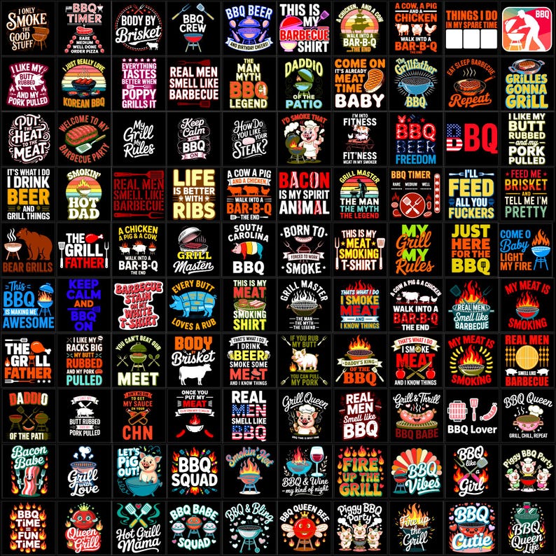 BBQ-t-shirt PNG | Roligt grillcitat | Pappas sommart-shirt 300 DPI bild 1