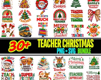 Lärarjul Clipart: Jul PNG & SVG-paket
