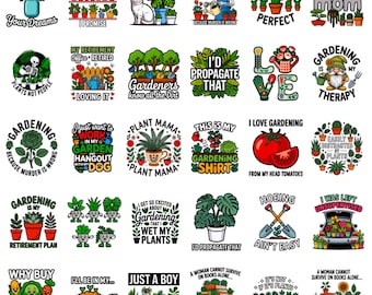 Funny Gardening Bundle | Garden Quotes PNG Set | Plant Lover SVG Pack