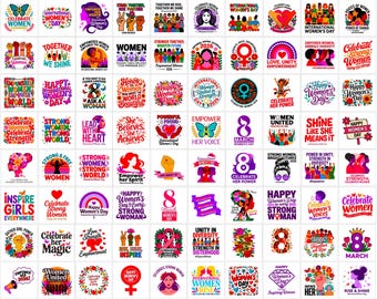 International Women’s Day PNG Bundle | Empowerment Quotes | March 8 Clipart | Sublimation 300 DPI